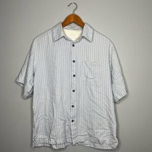 Linea Rossa Signature Silk Rayon Blend Short Sleeve Button Front Shirt